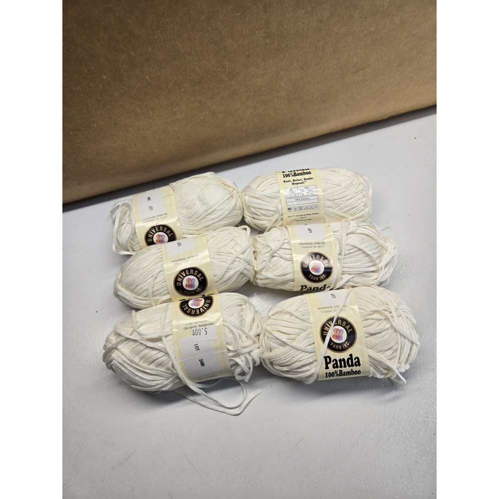 Universal Yarn Panda 6 Skeins White 100% Bamboo Soft